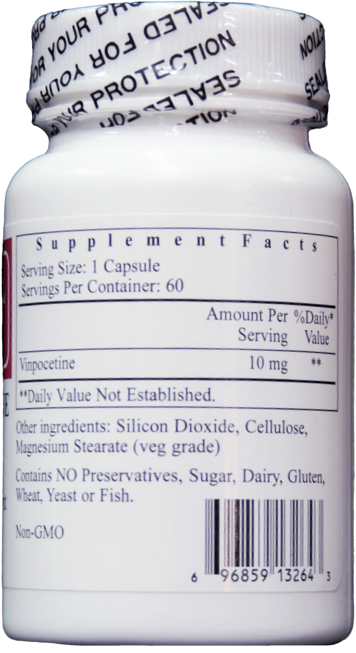 Vinpocetine 10 mg supplement facts panel — Ecological Formulas