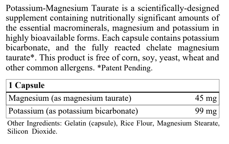 Potassium Magnesium Taurate