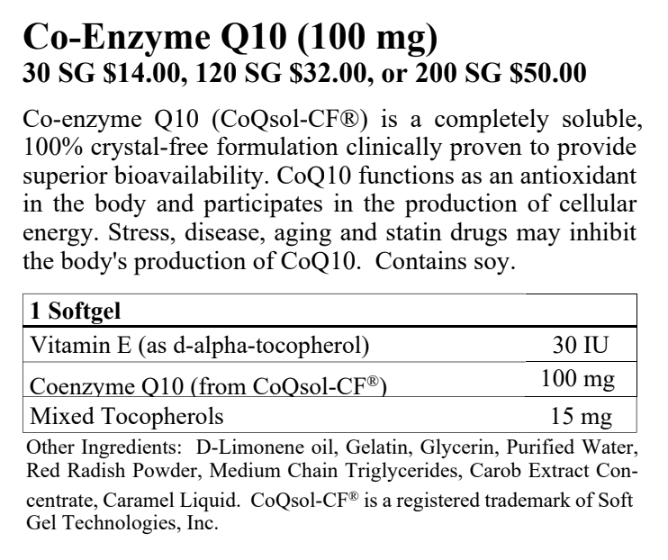 Co-Enzyme Q10 (100 mg)