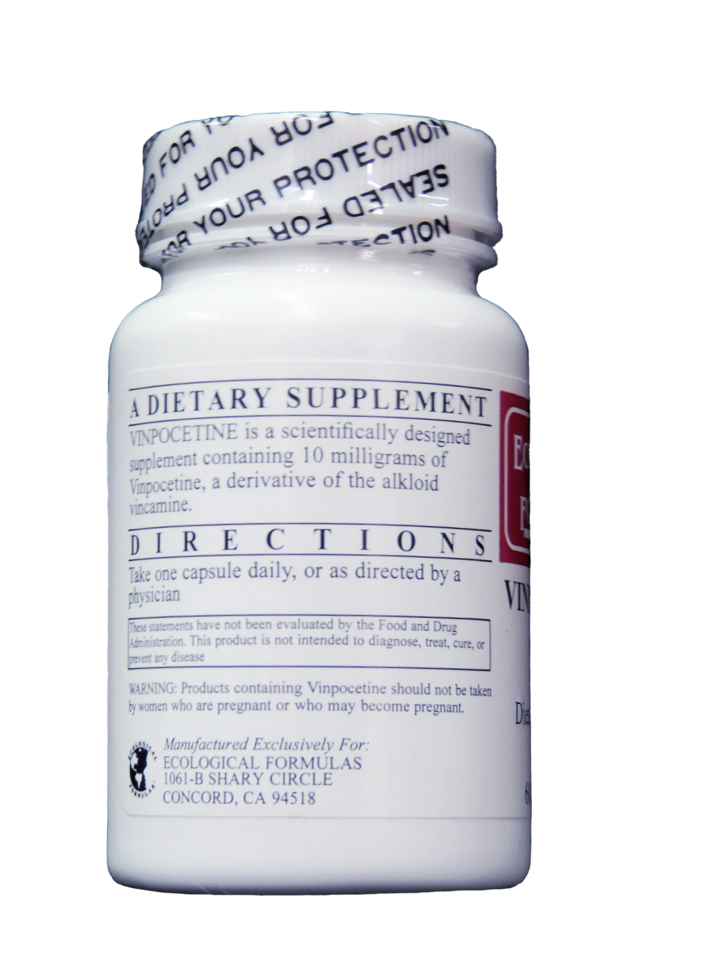 Vinpocetine 10 mg information panel — Ecological Formulas