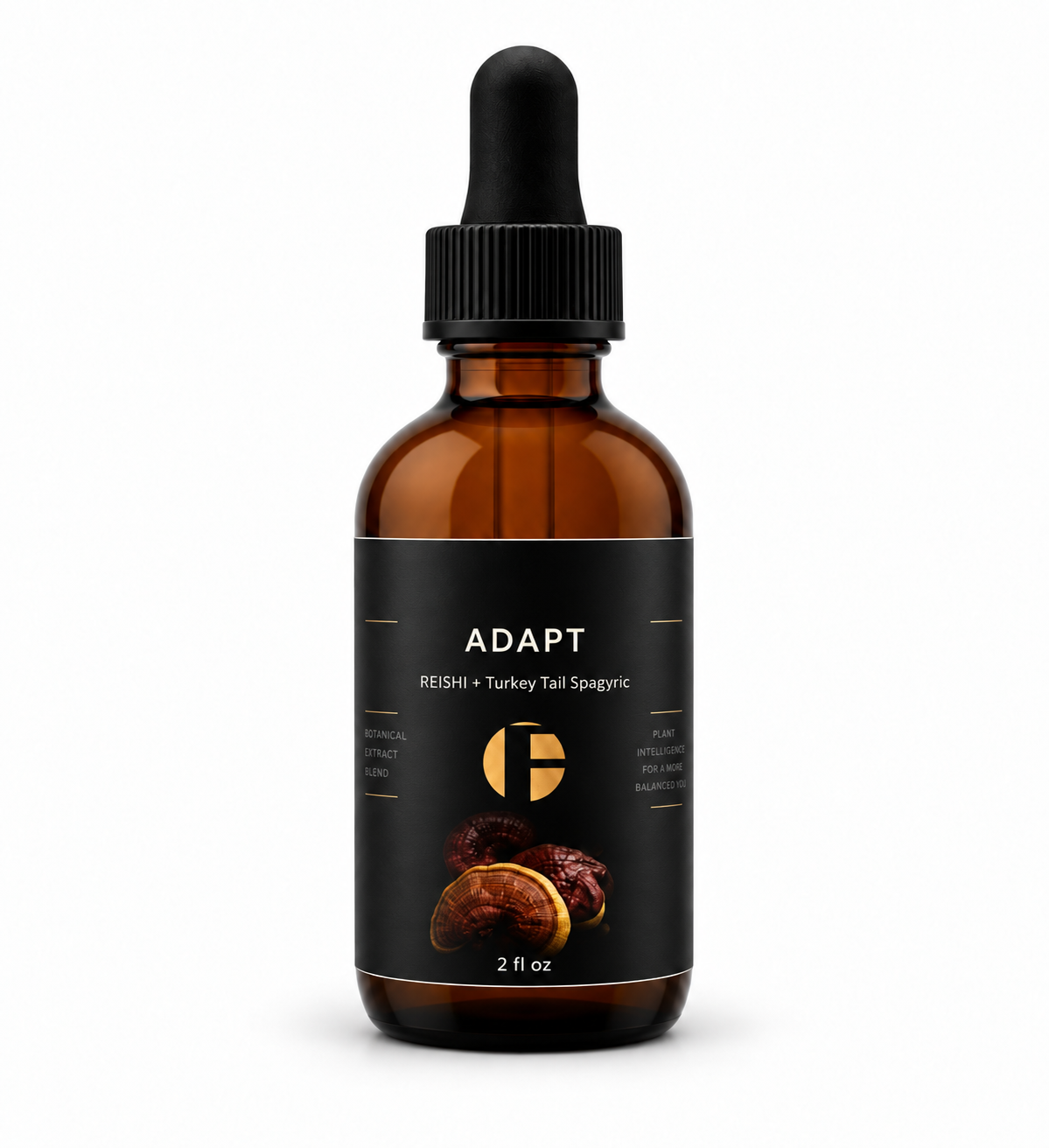 Foundation Labs ADAPT Reishi and Turkey Tail Spagyric tincture in amber glass dropper bottle
