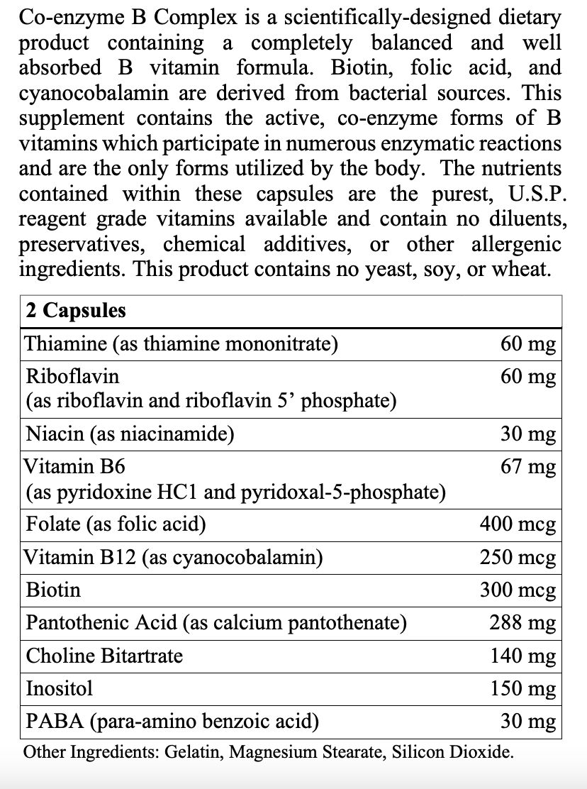 Co-Enzyme B Complex